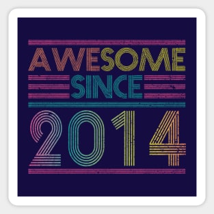 Awesome Since 2014 // Funny & Colorful 2014 Birthday Sticker